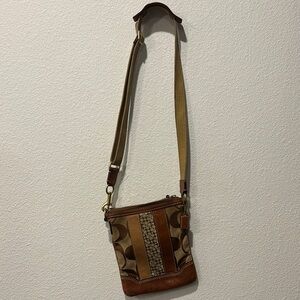 Brown and Tan Crossbody Bag